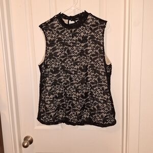 Lace Tank Top Blouse Flowers